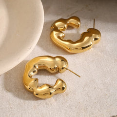 Stainless Steel C-Hoop Earrings OutfitFlow