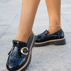 Round Toe Platform Loafers Trendsi