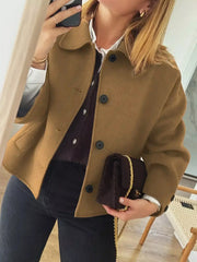 Plus Size Button-Down Cropped Outerwear OutfitFlow