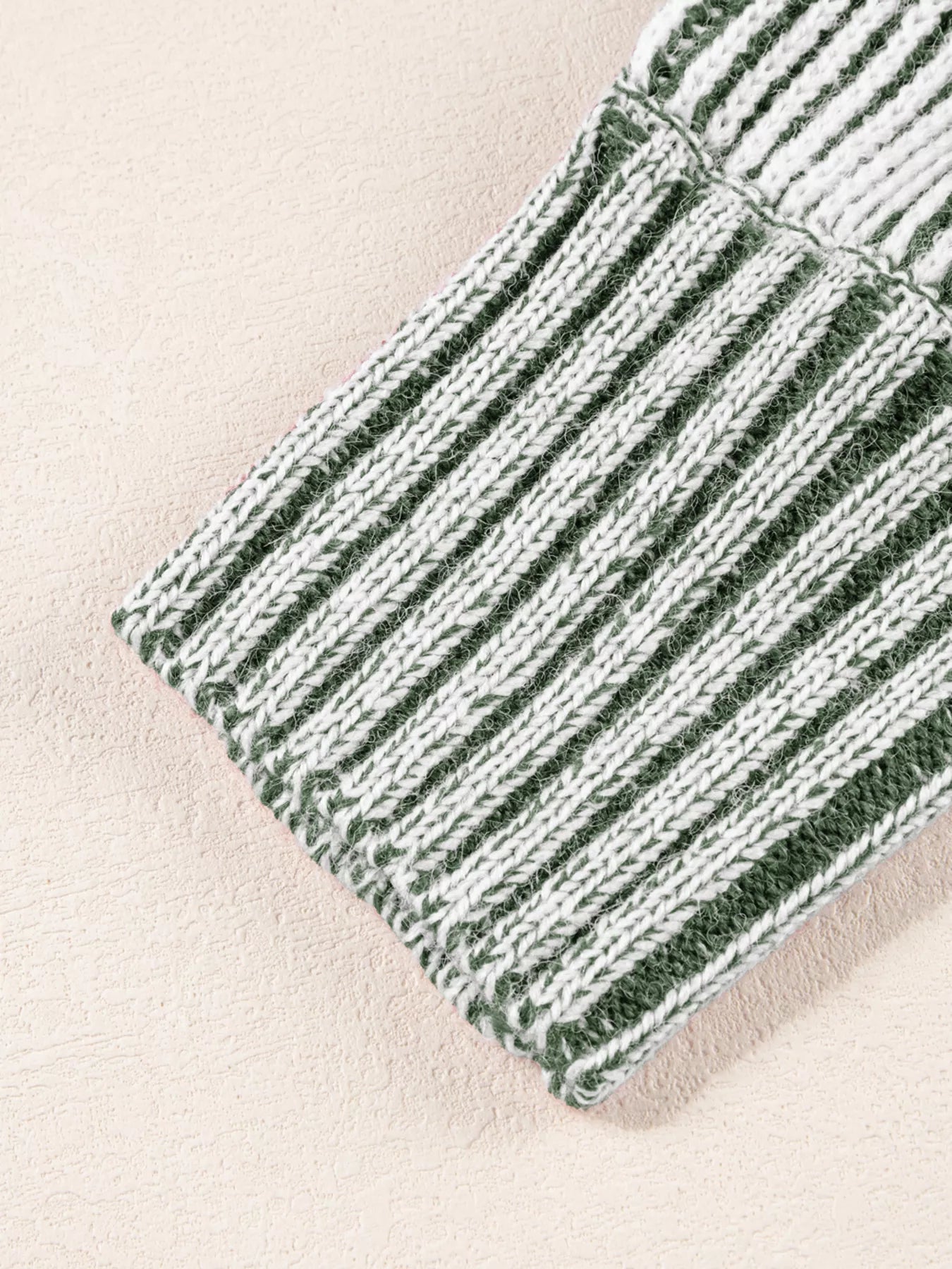 Striped Ribbed Knit Boat Neck Baggy Sweater OutfitFlow