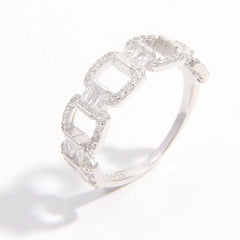 925 Sterling Silver Zircon Cutout Ring OutfitFlow
