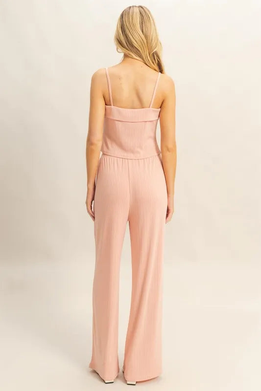HYFVE Rib Knit Cami Top and Pants Set OutfitFlow