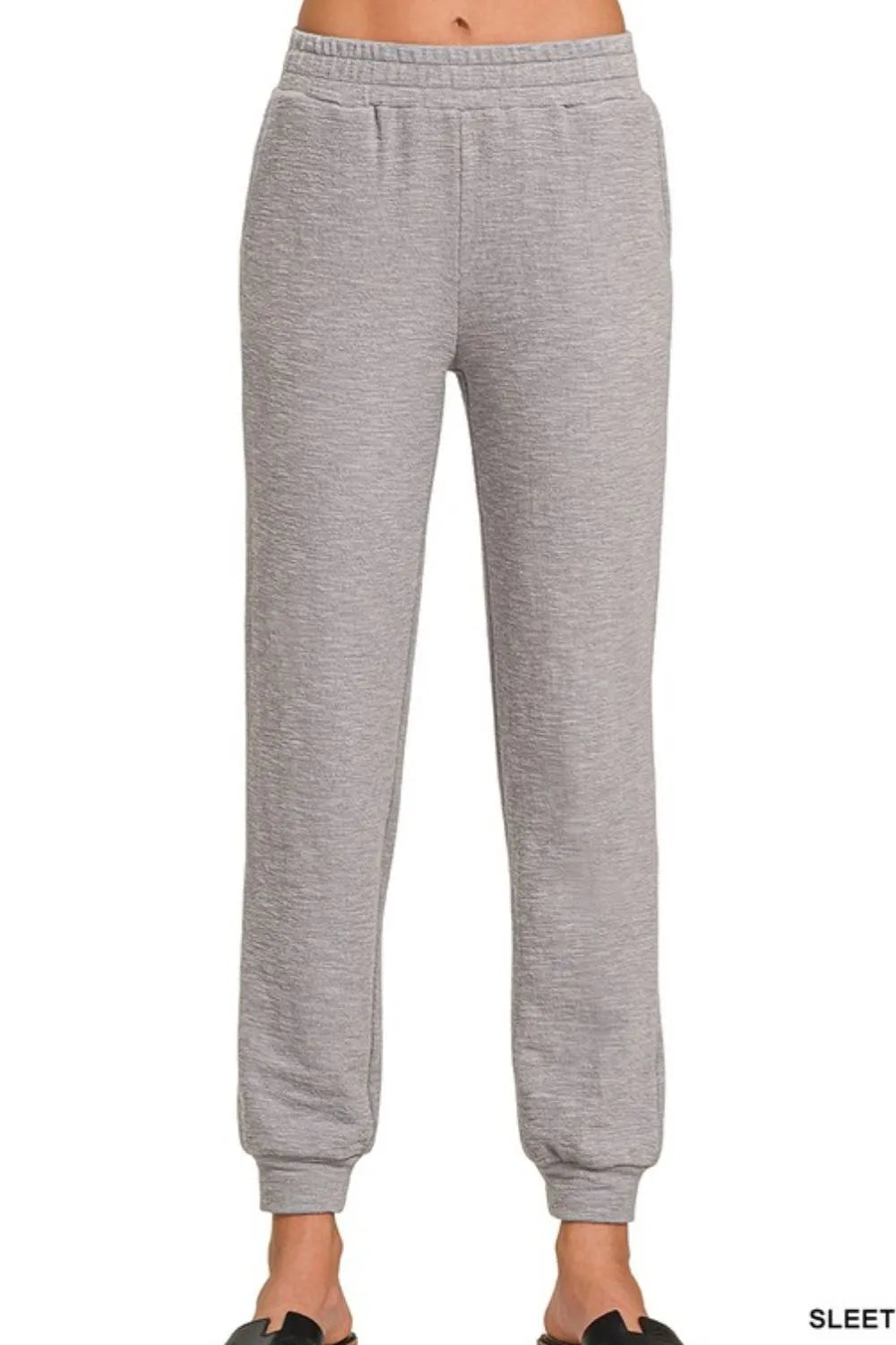 Zenana Cotton Slub Jogger Pants OutfitFlow