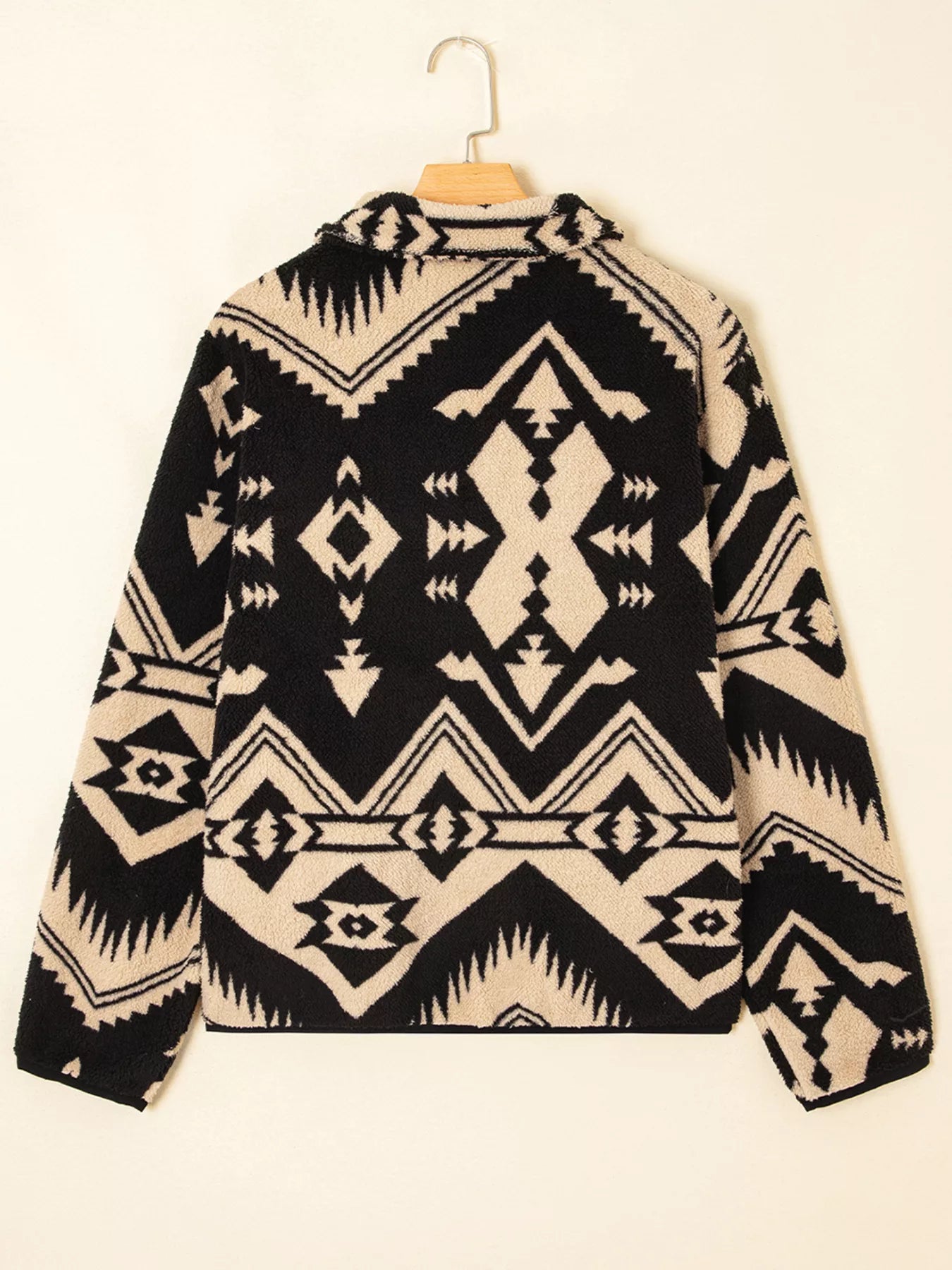 Western Aztec Half Zip Plush Sweatshirt OutfitFlow