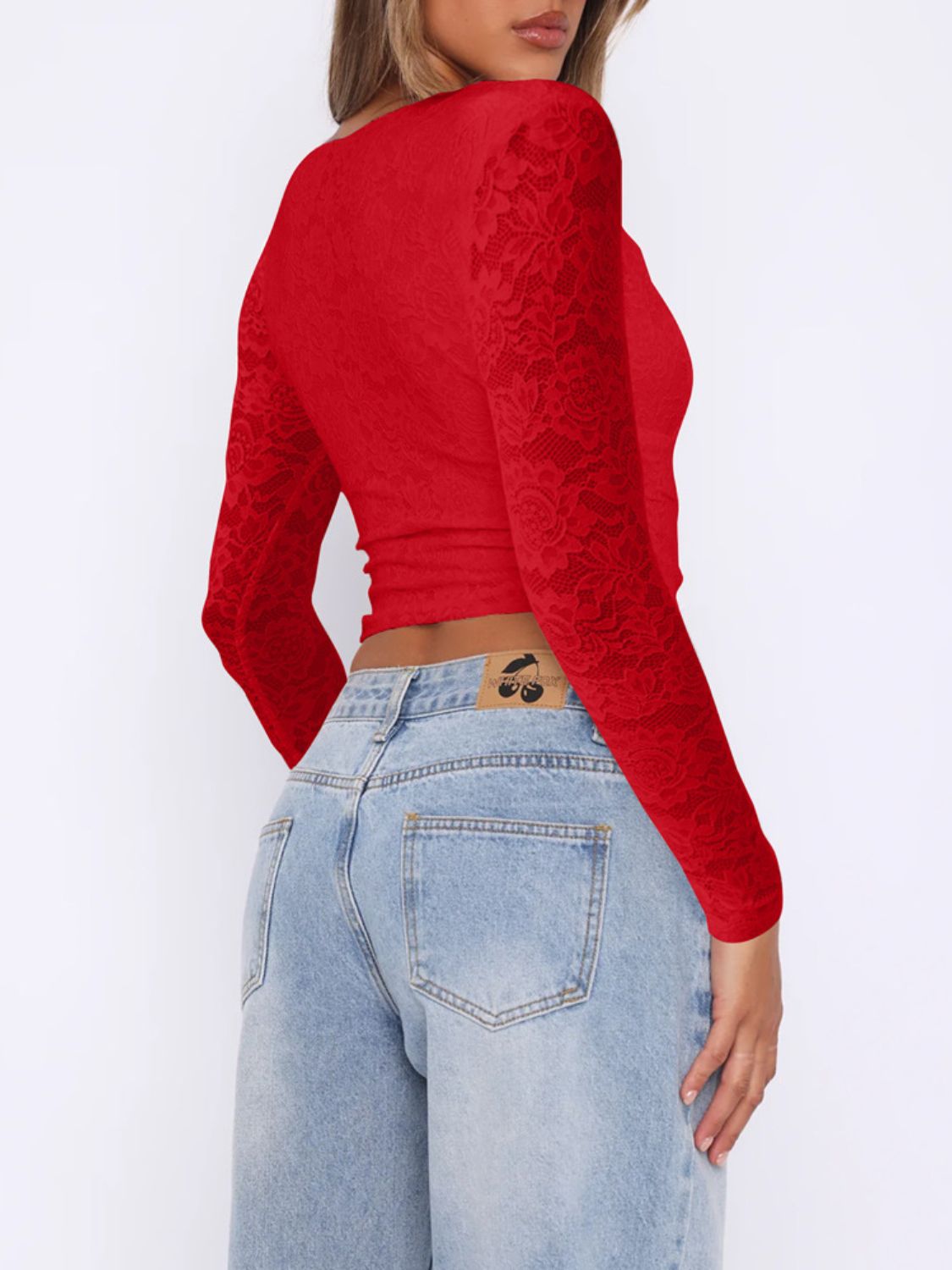 Outfit Flow - Devine V-Neck Long Sleeve Lace Top