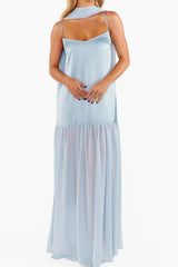 Adjustable Strap Maxi Cami Dress Light Blue OutfitFlow