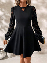 Cutout Lace Long Sleeve Mini Dress