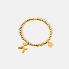 18K Gold-Plated Titanium Steel Puppy Shape Charm Bracelet Gold One Size OutfitFlow
