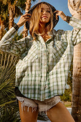 BiBi Casual Check Shirts with Hood OutfitFlow