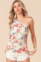 BiBi Floral Printed Jersey Knit Ruffle Sleeve Top OutfitFlow