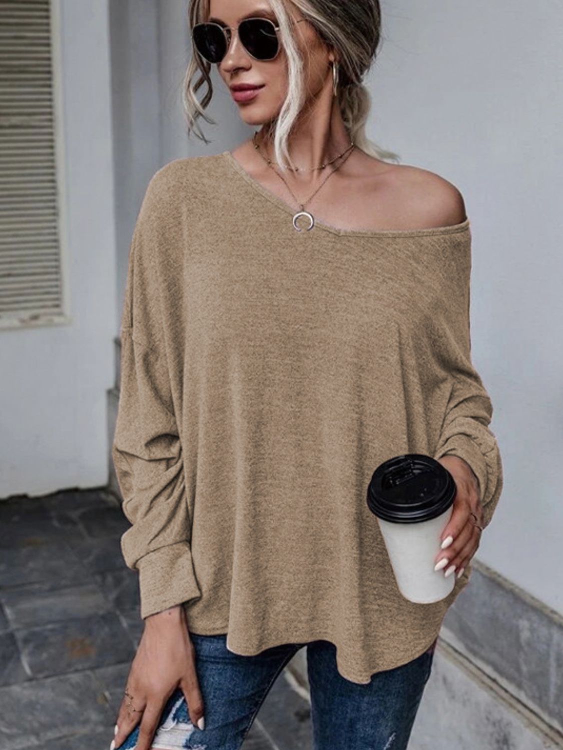 Outfit Flow - Full Size Double Tie Drop Shoulder Long Sleeve T-Shirt