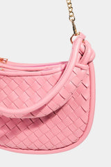 Outfit Flow - Fame PU Leather Basket Weave Half Moon Bag