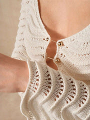Wave Openwork Crochet Maxi Knit Dress OutfitFlow
