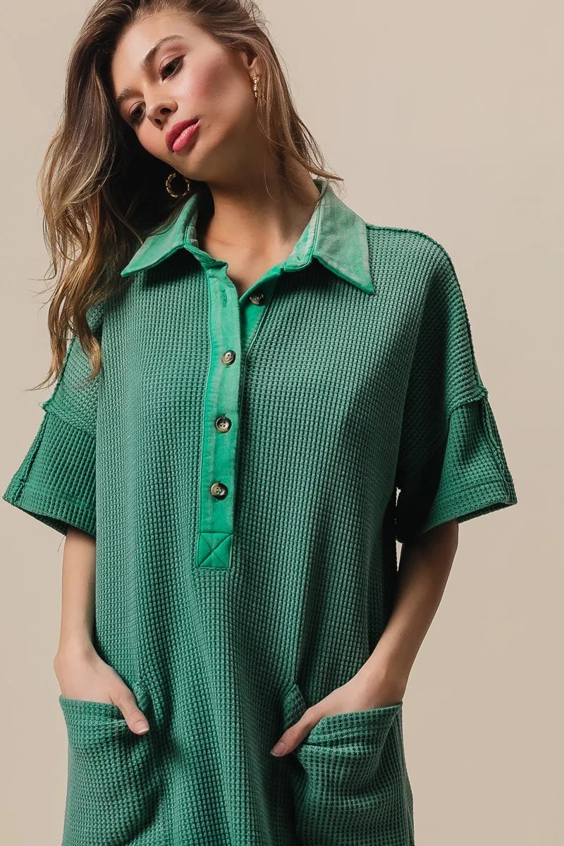 BiBi Dip Dye Mineral Washed Knit Dress OutfitFlow
