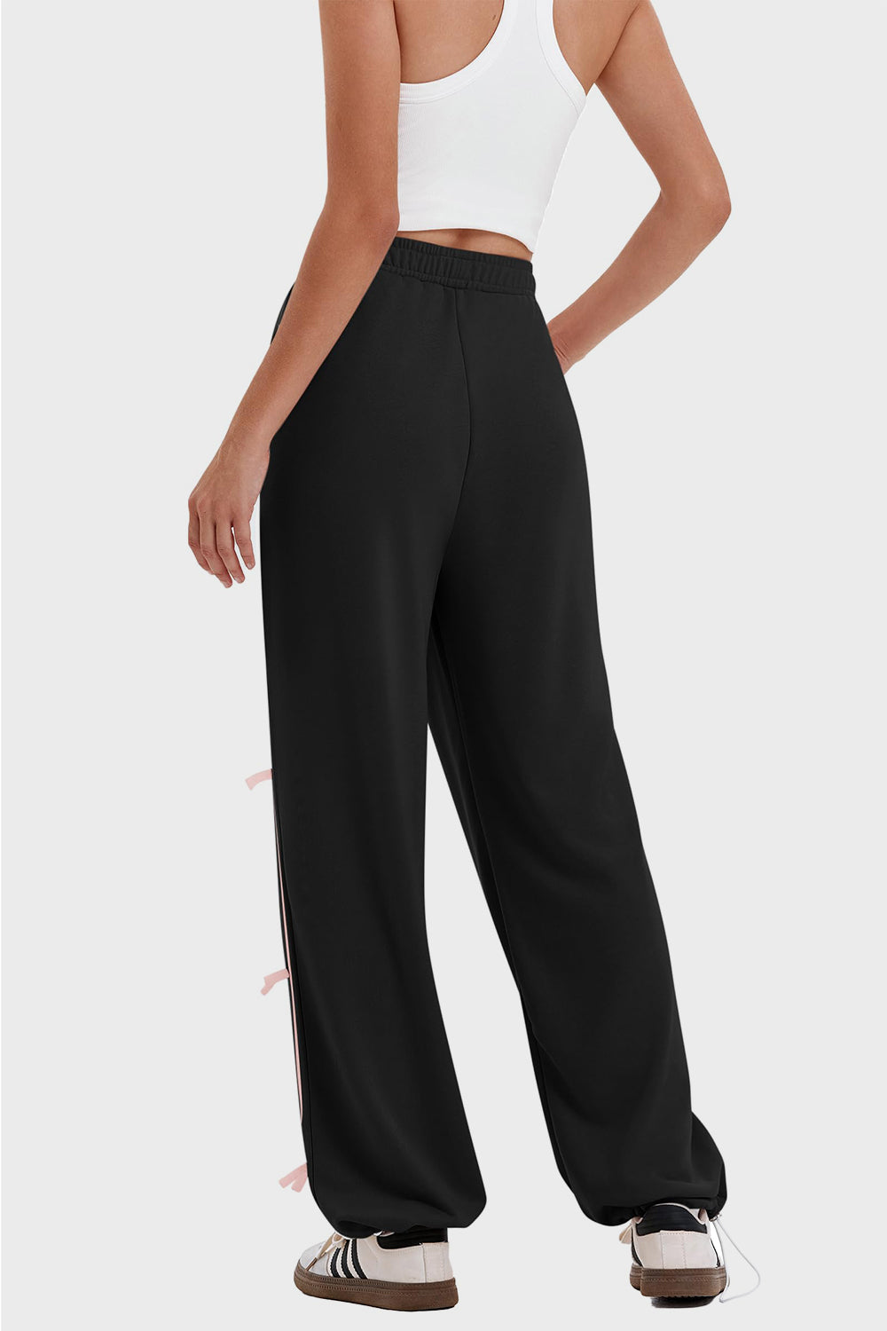 Outfit Flow - Elastic Waist Wide Leg Pants with Pockets