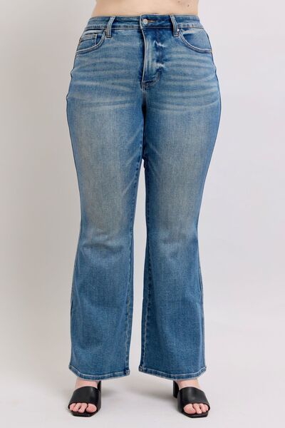 Judy Blue MR Tummy Control Vintage Wash Jeans OutfitFlow