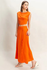 HYFVE Sleeveless Top and Maxi Skirt Set OutfitFlow