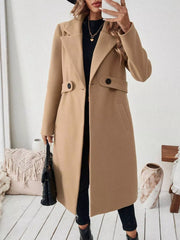 One Button Wool Blend Overcoat OutfitFlow