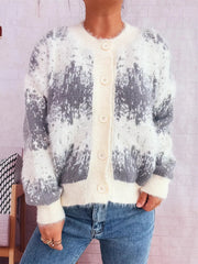 Ribbed Hem Button Up Cardigan OutfitFlow