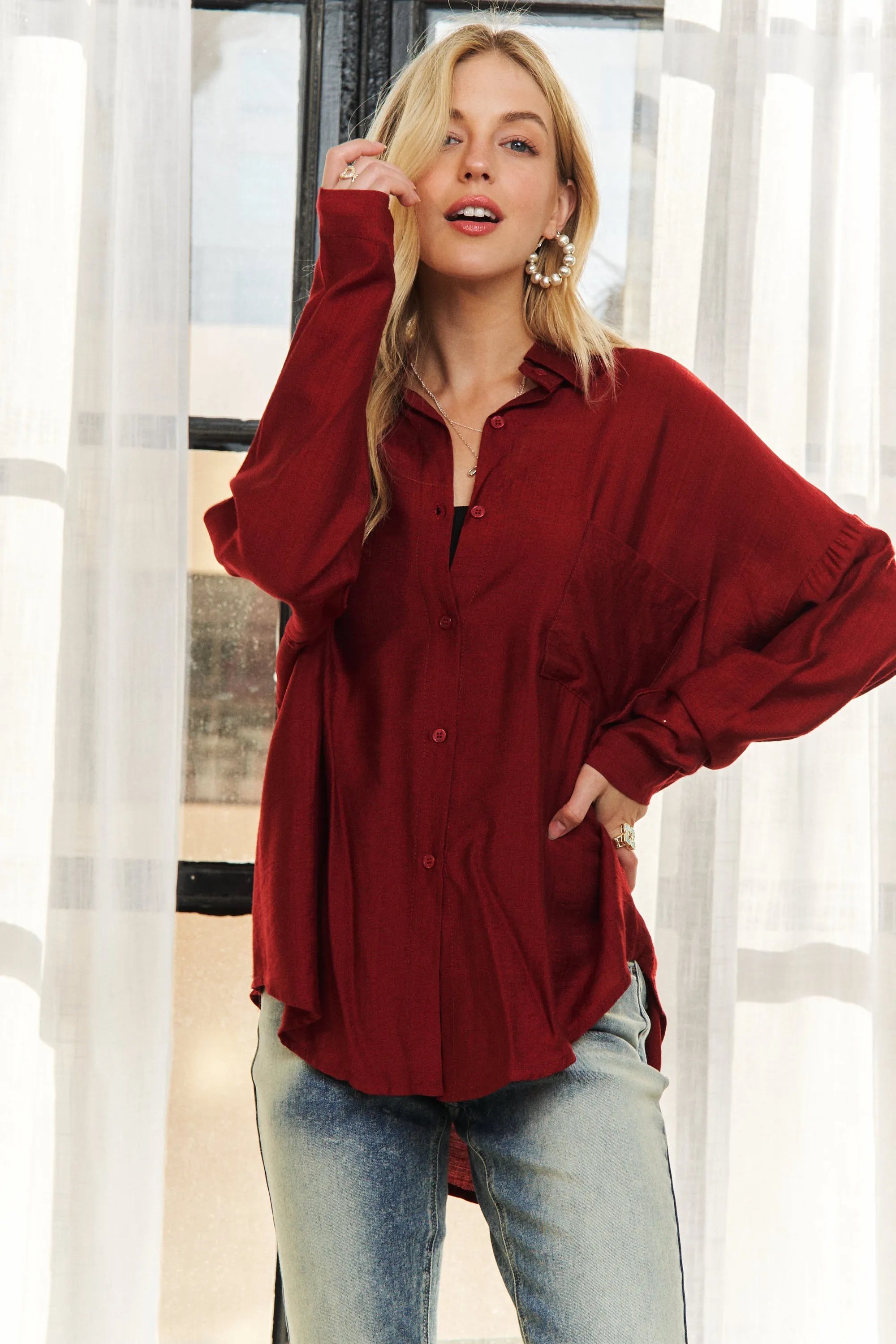 ADORA Button Down Linen Shirt OutfitFlow