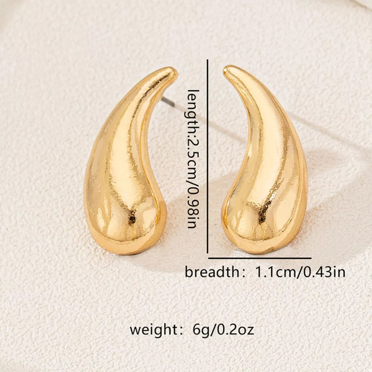 Curved Teardrop Stud Earrings OutfitFlow