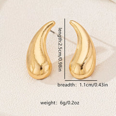 Curved Teardrop Stud Earrings OutfitFlow