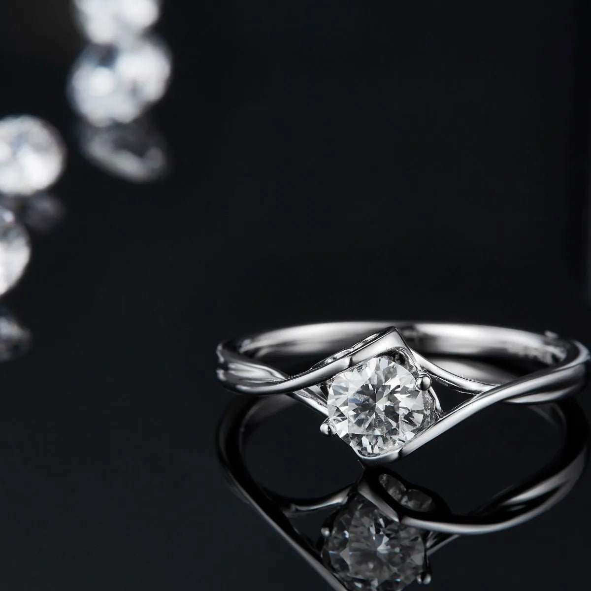Moissanite 925 Sterling Silver Ring White OutfitFlow