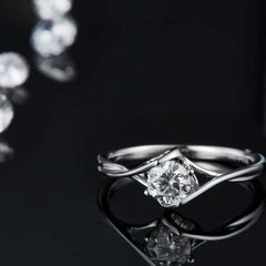 Moissanite 925 Sterling Silver Ring White OutfitFlow