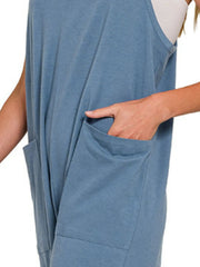 Zenana Spaghetti Strap Pocketed Jumpsuit Trendsi