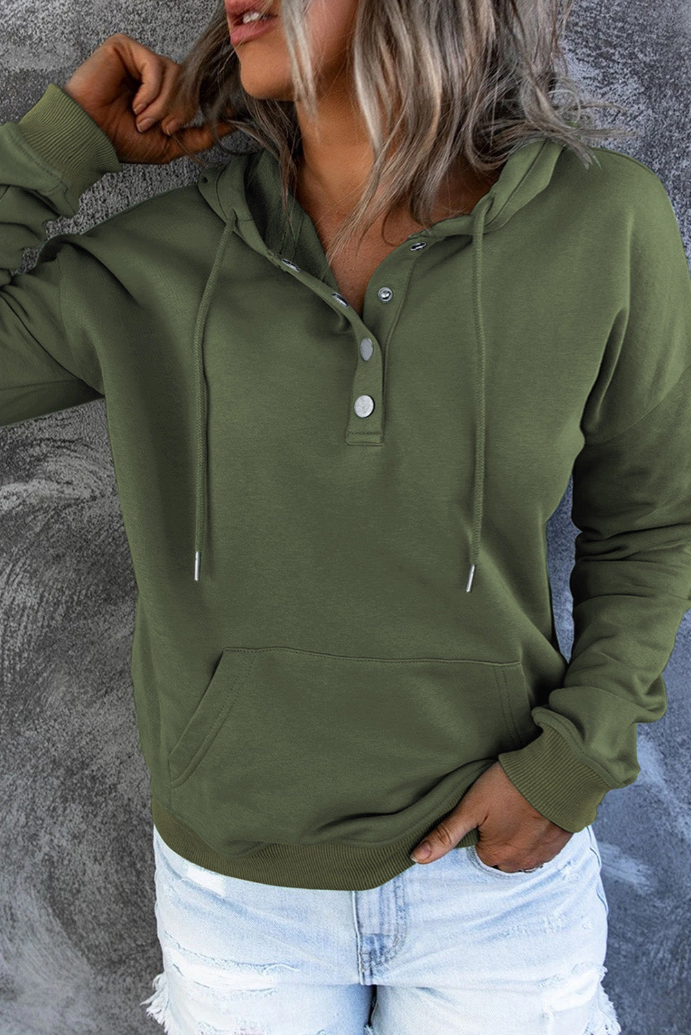 Outfit Flow - Dropped Shoulder Long Sleeve Hoodie with Pocket