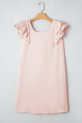 Ruffle Sleeve Bow Back Mini Dress OutfitFlow