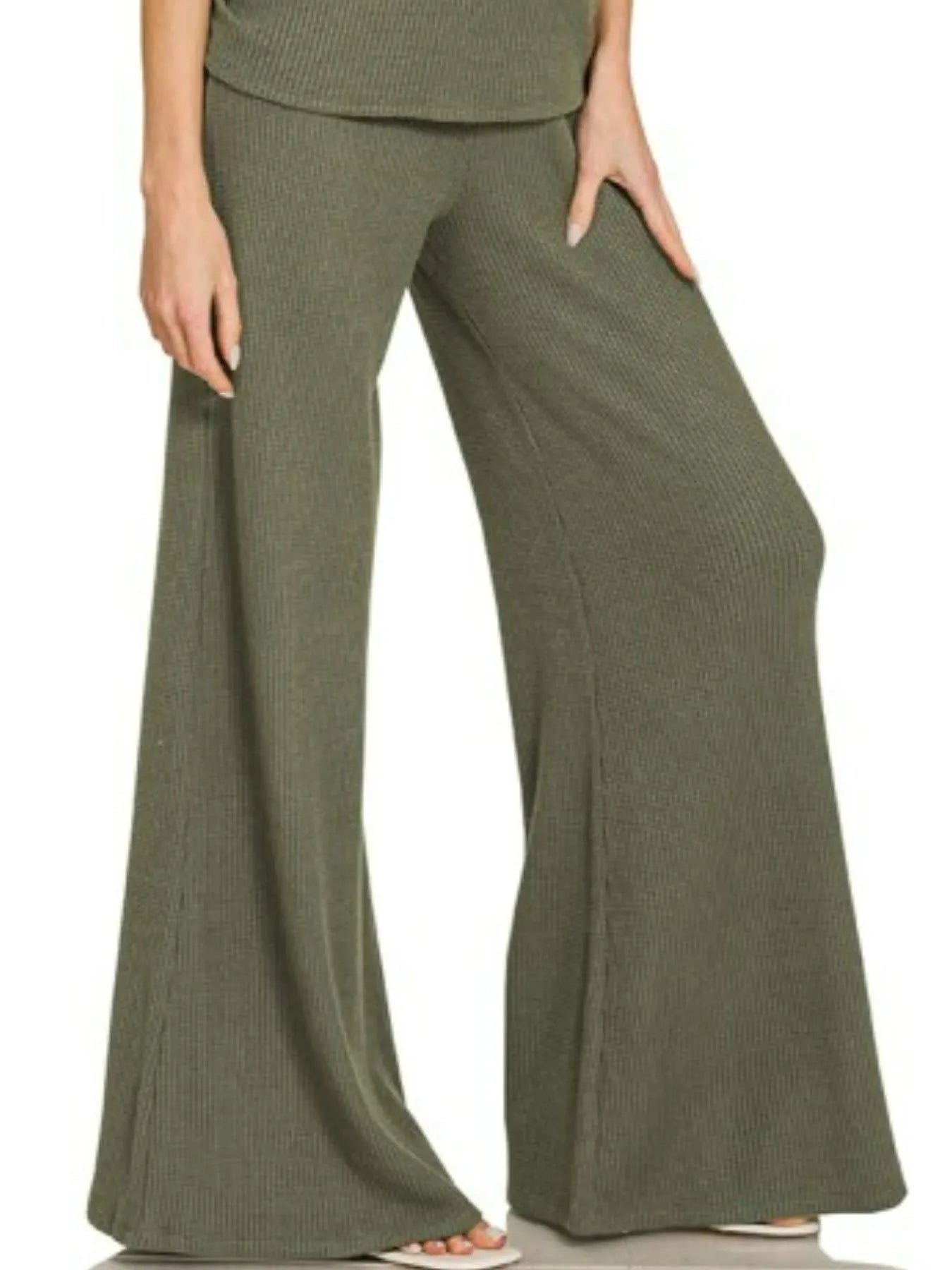 Zenana Mock Neck Top and Pants Sweater Set OutfitFlow