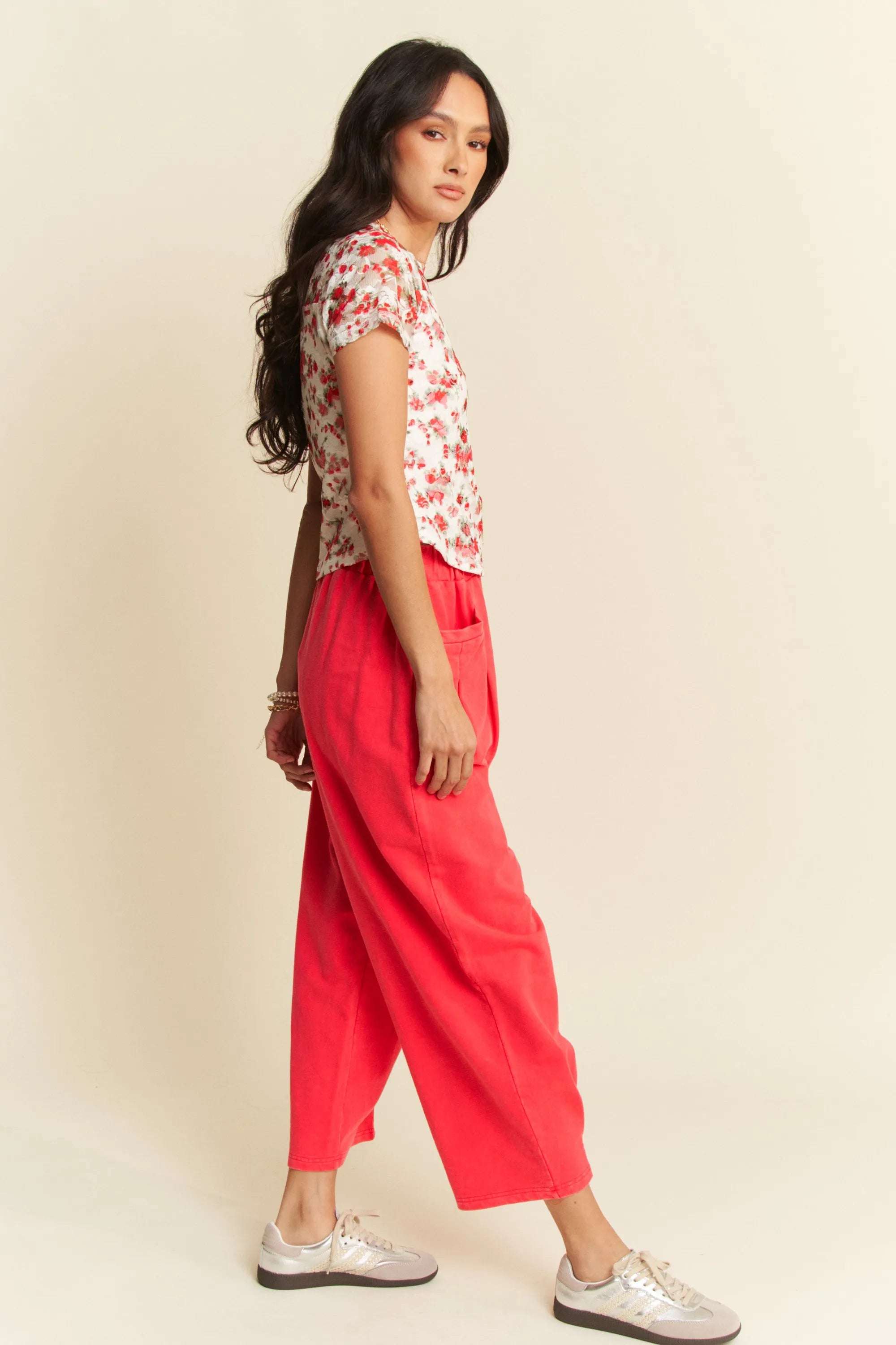 Davi & Dani Ribbon Short Sleeve Layered Mesh Top OutfitFlow