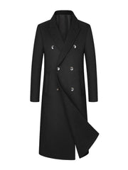 Men's Plus Size Double-Breasted Longline Coat OutfitFlow