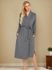 Tied Lounge Nightgown with Pockets OutfitFlow