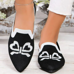 Point Toe Flats Slip-Ons Black OutfitFlow