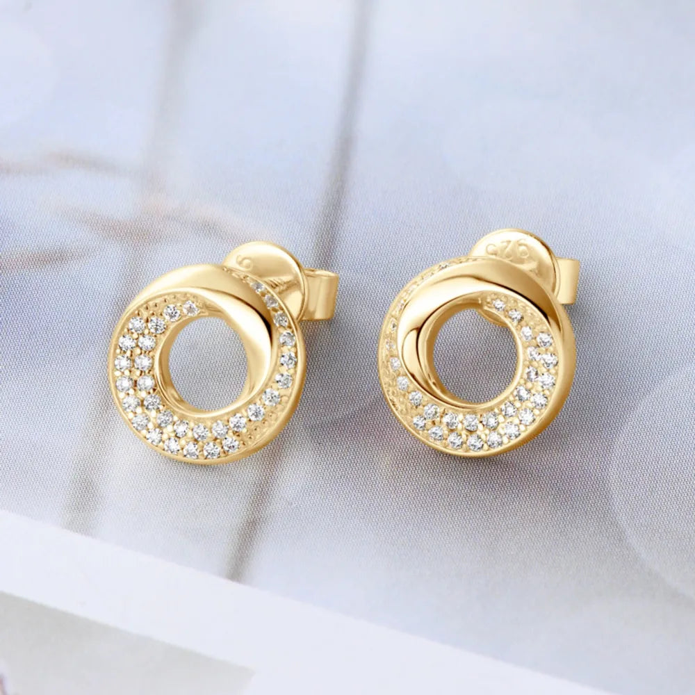 925 Sterling Silver Inlaid Moissanite Stud Earrings OutfitFlow