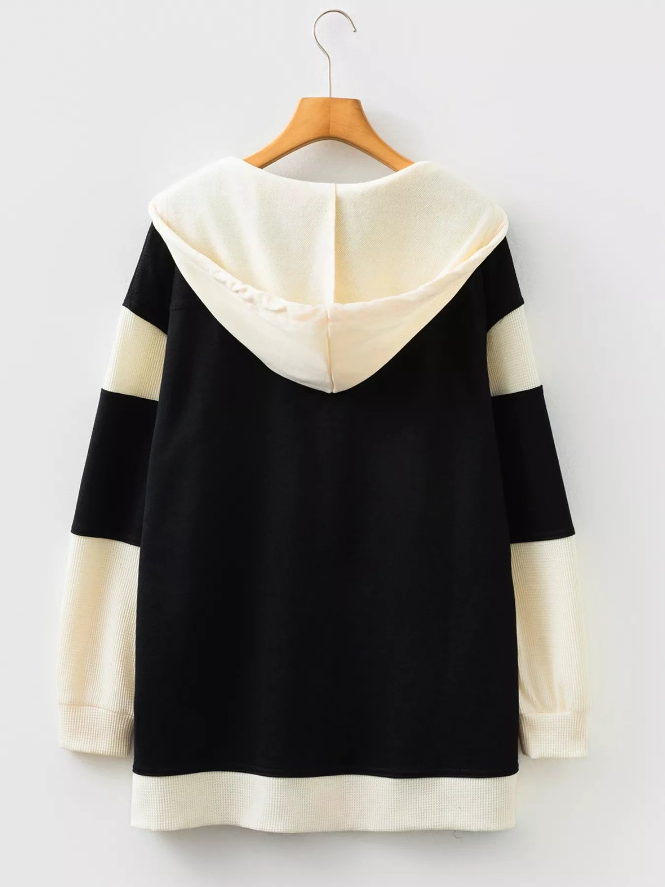 Button-Down Color Block Hoodie OutfitFlow