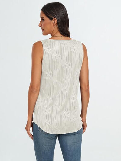 Round Neck Wide Strap Tank OutfitFlow