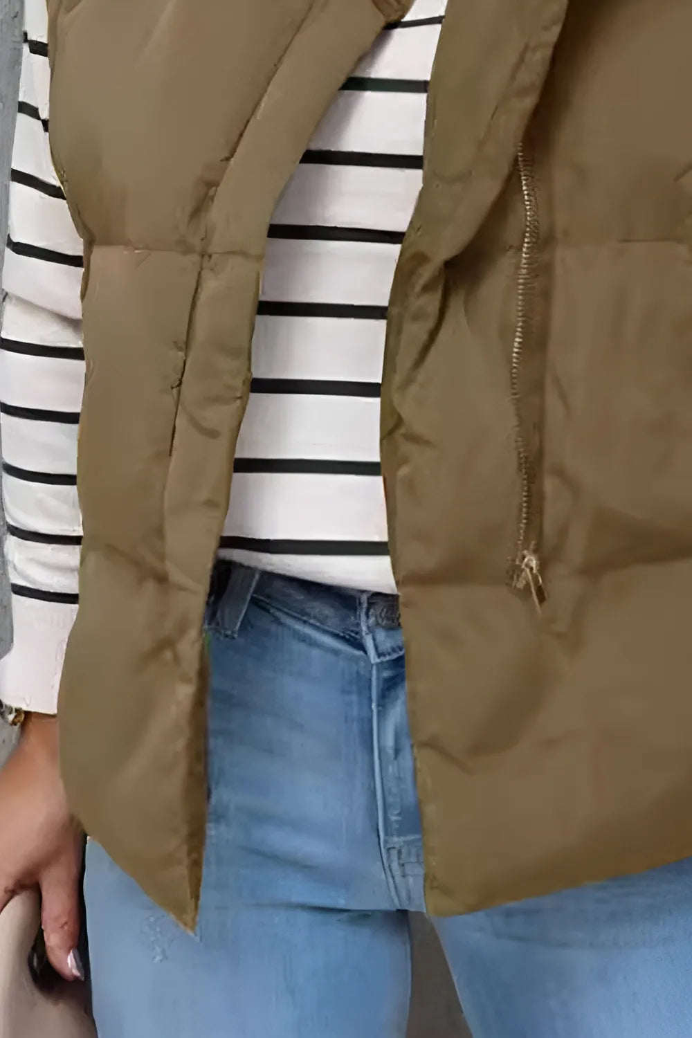 Zip Up Vest Coat with Pockets Trendsi