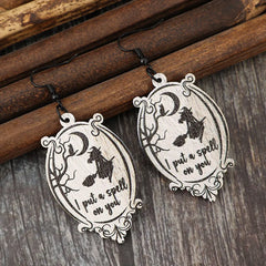 Witch Wooden Dangle Earrings OutfitFlow