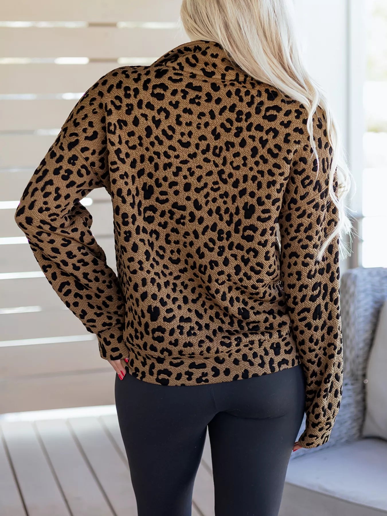 Leopard Print Quarter Zip Sweatshirt OutfitFlow