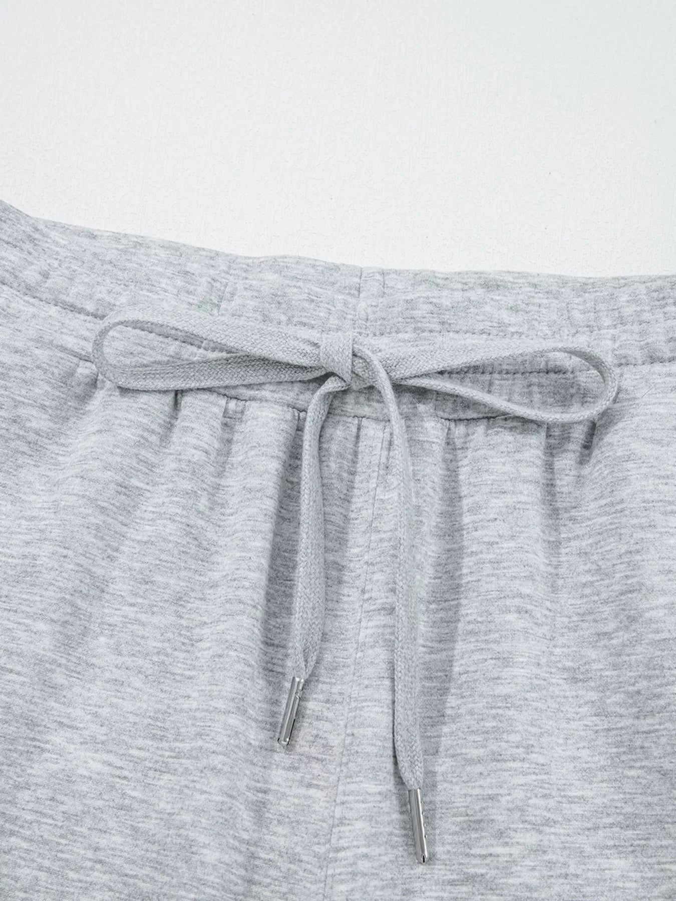 Zip Collar Long Sleeve Top and Drawstring Pants Set OutfitFlow