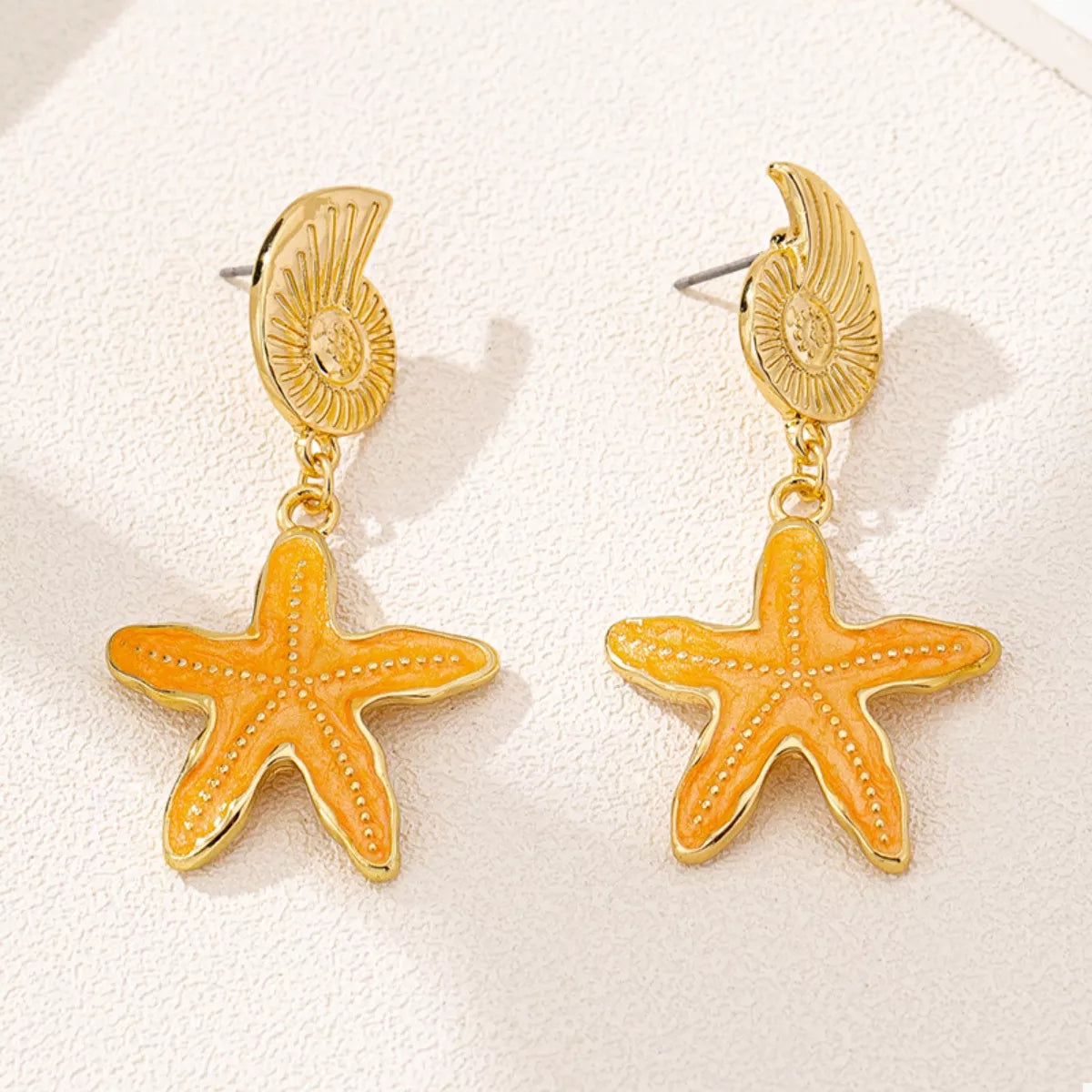 Ocean Shell Starfish Drop Earrings OutfitFlow