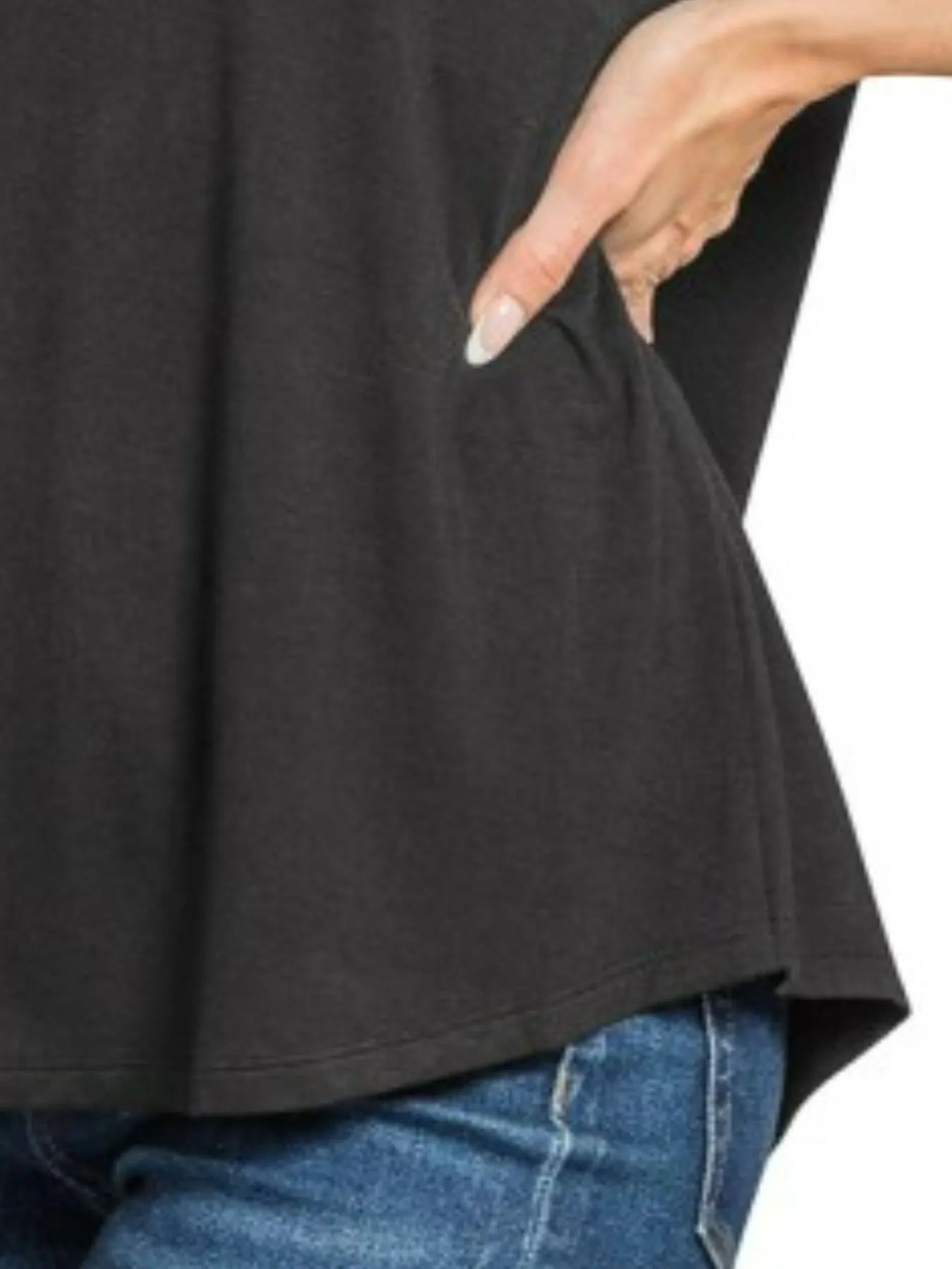 Zenana Flowy Round Hem Rayon Short Sleeve T-Shirt Trendsi