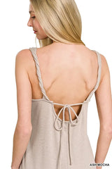 Zenana French Terry Twisted Strap Midi Dress OutfitFlow