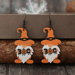Wooden Dwarfs Pumpkin Dangle Earrings OutfitFlow