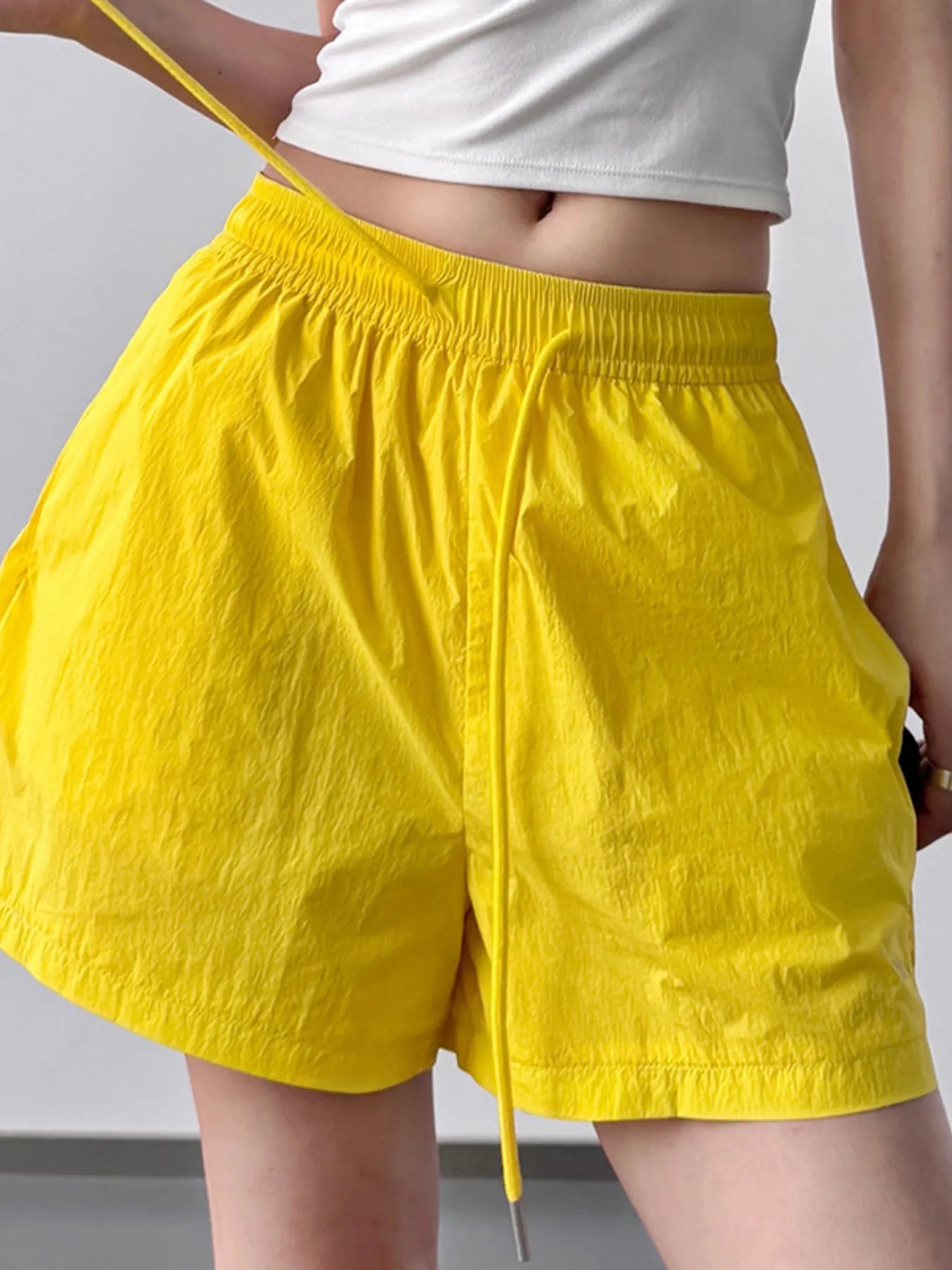 High Waisted Drawstring Shorts OutfitFlow