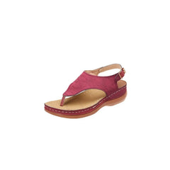 Toe Post Wedge Sandals Cerise OutfitFlow