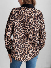 Outfit Flow - Leopard Collared Neck Button Up Jackets